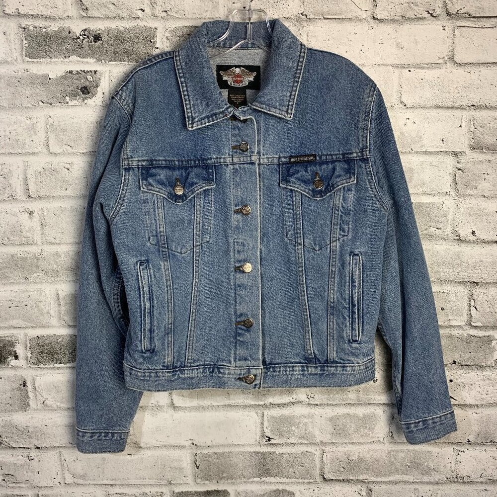 Harley Davidson Denim Trucker Light Wash Jean Jacket